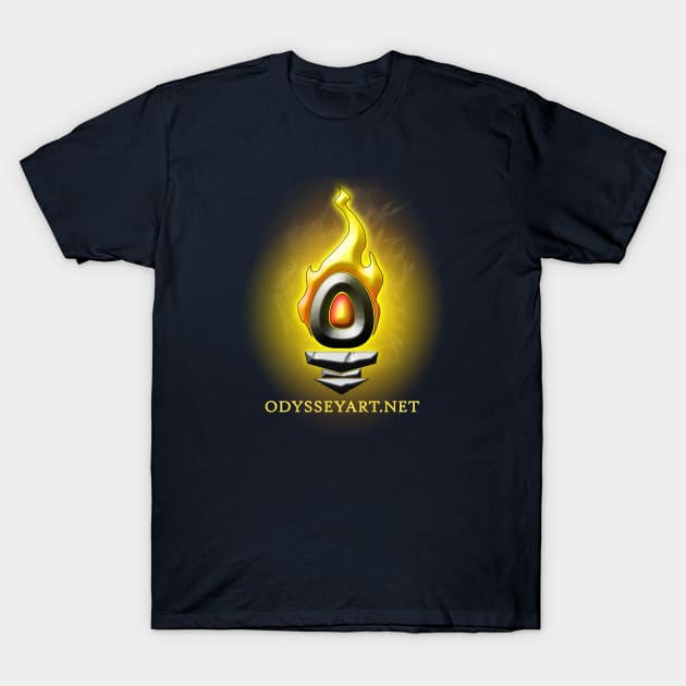 Odyssey Torch Icon Aflame T-Shirt by artofbriancroll